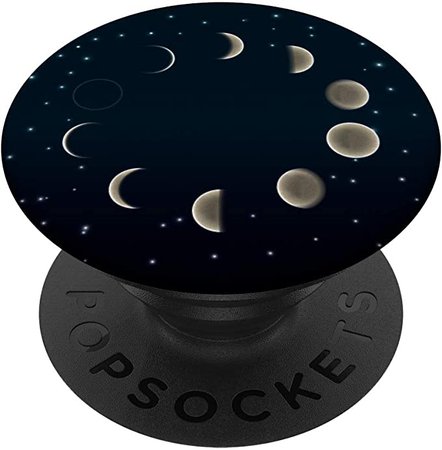 Amazon.com: Cool Moon Phases Design on Black PopSockets PopGrip: Swappable Grip for Phones & Tablets