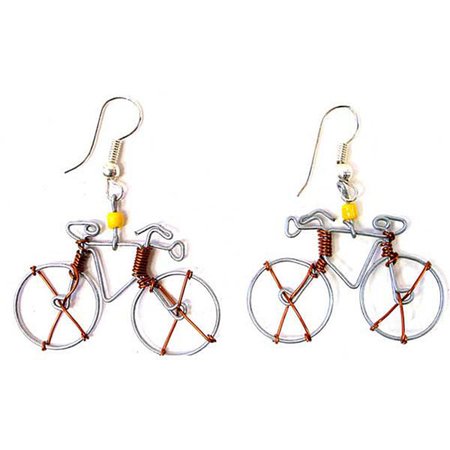 Handmade Tin Wire 'Bicycle' Earrings (Kenya) - On Sale - Overstock - 3985112