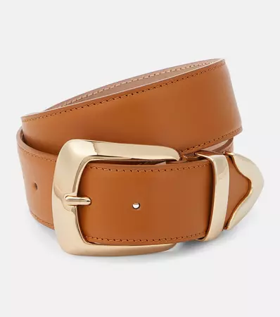 Bruno Leather Belt in Brown - Khaite | Mytheresa