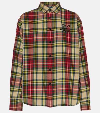 Logo Checked Cotton Twill Shirt in Multicoloured - Polo Ralph Lauren | Mytheresa