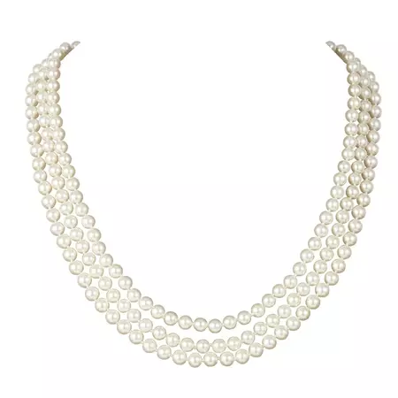 1960s Vintage Faux Pearl Triple Strand Necklace – Susan Caplan