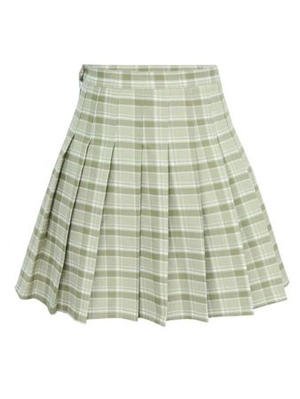light green checked skirt