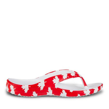 Women's Flip Flops - Canada (Red/White) — USA DAWGS