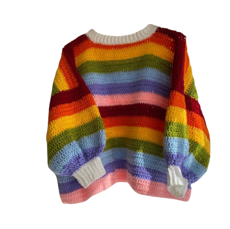 rainbow crochet sweater jumper