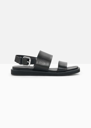 Raw Edge Leather Sandals - Black - Flats - & Other Stories FI