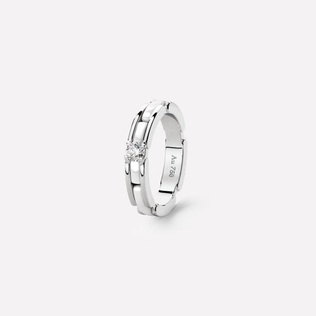 Ultra ring - Ultra ring in white ceramic, 18K white gold and one center diamond - J3094 - CHANEL