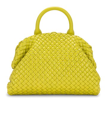 Bottega Veneta Small Top Handle Bag in Kiwi & Gold | FWRD