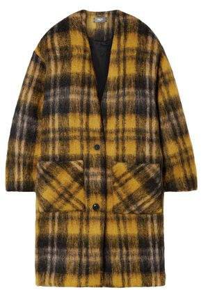 Oversized Checked Mohair-blend Coat