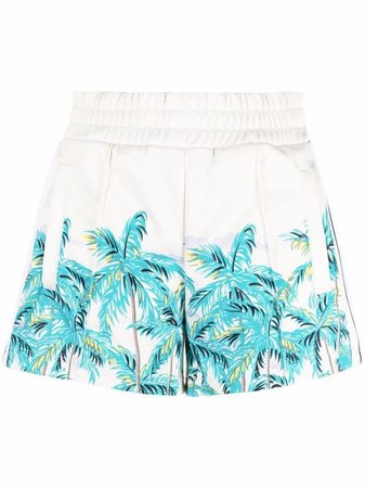 Palm Angels palm-print track shorts - FARFETCH