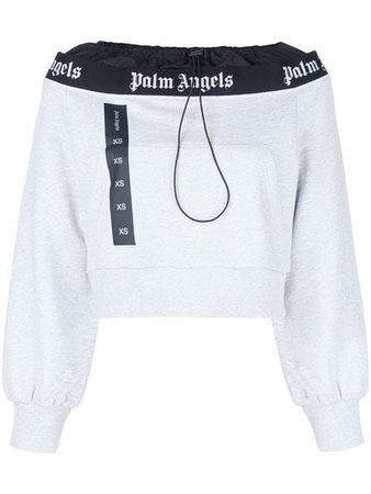 Palm Angels toggle fastened cropped sweatshirt $352 - Buy SS19 Online - Fast Global Delivery, Price