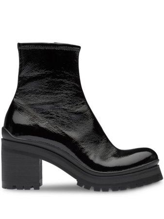 Black Miu Miu block heel ankle boots - Farfetch