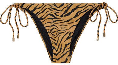 Tiger-print Bikini Briefs - Sand