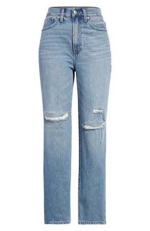 Madewell The Perfect Vintage Straight Ripped Jeans | Nordstrom