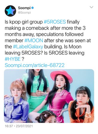 5ROSES Soompi News Article