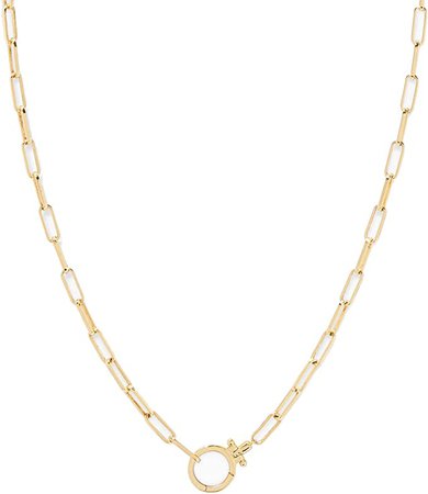 Amazon.com: gorjana Women's Parker Necklace, 18k Gold Plated, Paperclip Link Chain w/ Chunky Clasp: Clothing, Shoes & Jewelry
