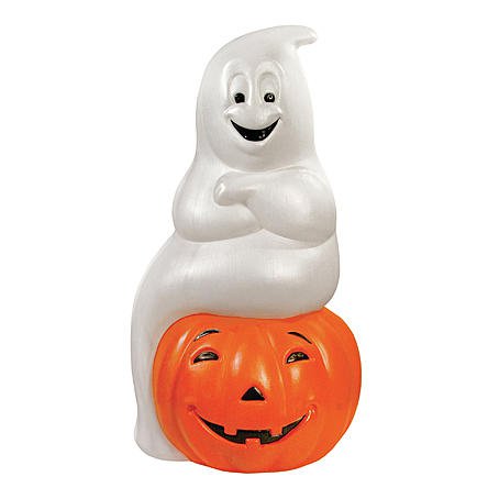 General Foam Plastics 34" Ghost on Pumpkin - Seasonal - Halloween - Halloween Decor