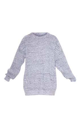 Grey Mixed Yarn Knitted Jumper | Knitwear | PrettyLittleThing USA
