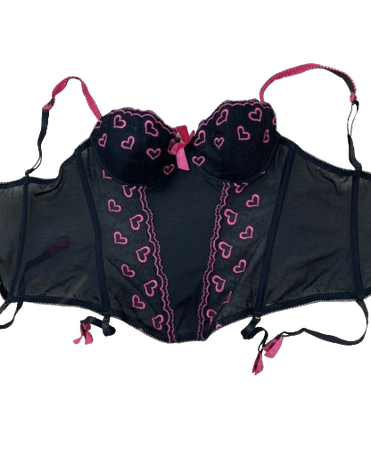 Black and Pink Heart Corset