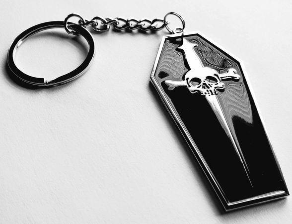 Lip Service Coffin Dagger Enamel Keychain