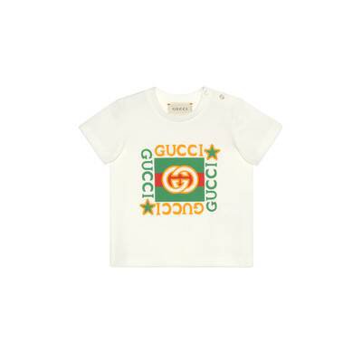 White Baby Gucci print T-shirt | GUCCI® US
