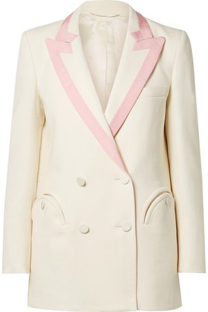 Blazé Milano | Everyday double-breasted silk-trimmed wool-crepe blazer | NET-A-PORTER.COM