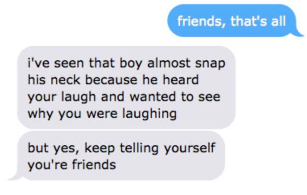 just friends text messages