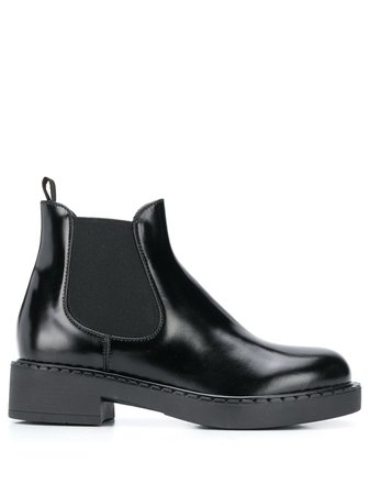 Black Prada patent-leather ankle boots 1T251MF050055 - Farfetch