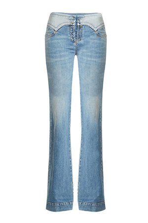 Lace-Up Flare Jeans - Roberto Cavalli | WOMEN | US STYLEBOP.COM