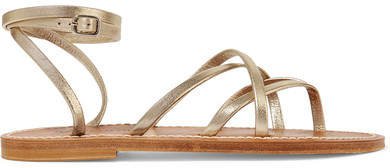 Zenobie Leather Sandals - Gold