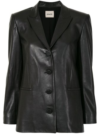 Black Khaite Joan leather blazer 6035708 - Farfetch