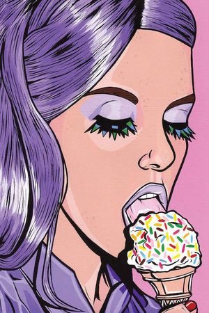 Purple Ice Cream Comic Girl by Allyson Gutchell
