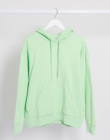 Weekday Alisa organic cotton oversized hoodie in light green | ASOS