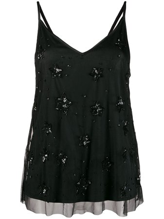 P.a.r.o.s.h. Tulle Overlay Galaxy Camisole
