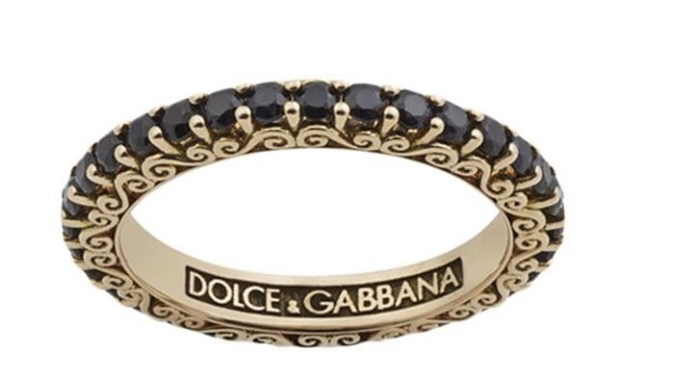 Dolce and Gabbana 18K yellow gold sapphire ring (1600)