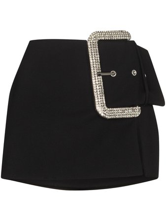 Shop AREA crystal-buckle mini skirt with Express Delivery - FARFETCH