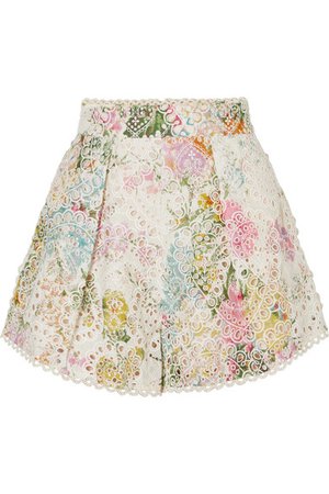 Zimmermann | Heathers floral-print broderie anglaise cotton shorts | NET-A-PORTER.COM