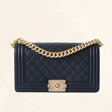 Chanel | Caviar Boy Bag with Aged Gold Hardware | Old Medium– The-Collectory