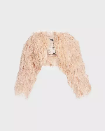 Dolce&Gabbana Ostrich Feather Crop Jacket | Neiman Marcus