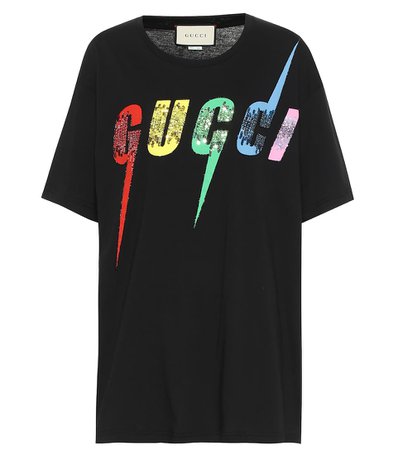 Sequinned Logo Cotton T-Shirt - Gucci | Mytheresa