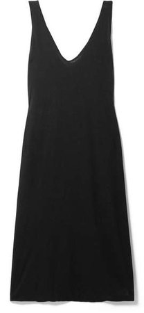 Organic Cotton-jersey Midi Dress - Black