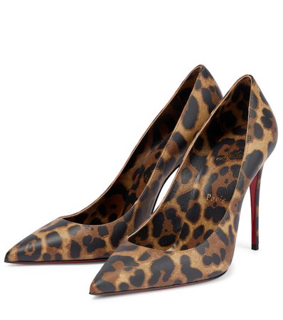 Christian Louboutin - Kate 100 leopard-print leather pumps | Mytheresa
