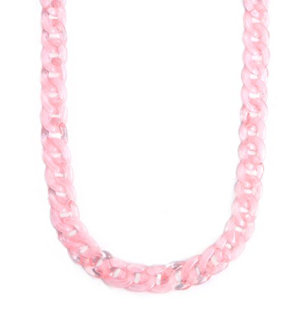 acrylic chain necklace light pink