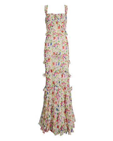 Saloni Chandra Floral Silk Maxi Dress | INTERMIX®