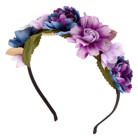 Metallic Galaxy Flower Crown Headband - Purple | Claire's US