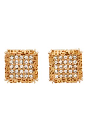 VERSACE

Gold Crystal Logo Earrings