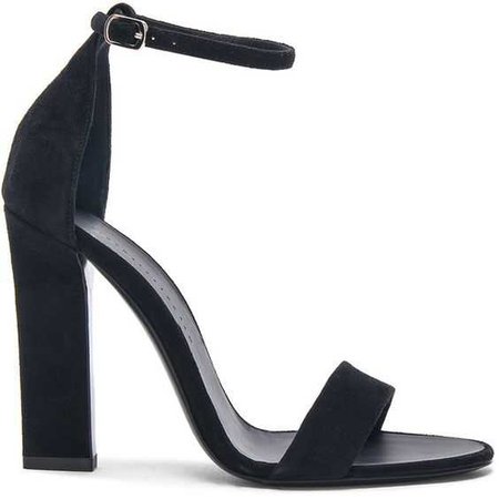 Victoria Beckham Suede Anna Ankle Strap Sandals (40.415 RUB) ❤ liked on Polyvore featuring shoes, sandals, heels, sapatos, high heeled footwear, ankle strap sandals, ankle tie shoes, ankle strap high…