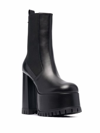 Versace Leather Platform Ankle Boots - Farfetch
