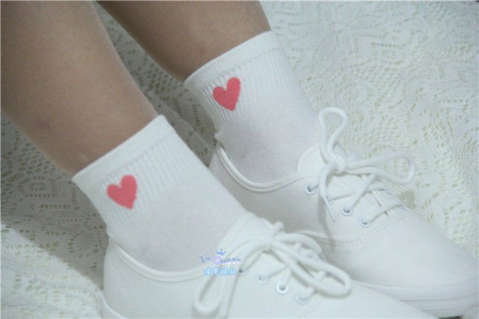 Pink heart socks