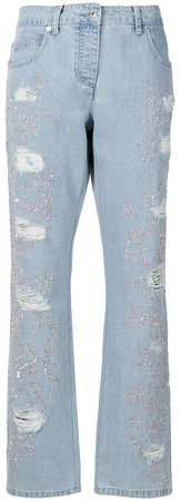embellished ripped jeans
