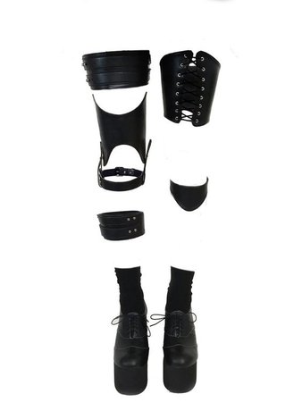 Leg Harness Black Leather